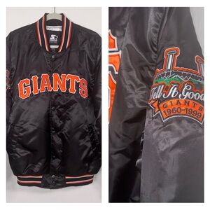 Rare San Francisco Giants Black Label Starter Jacket L Candlestick Vintage EUC